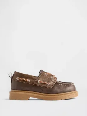 Scarpe da barca in pelle vegana per bambini piccoli
