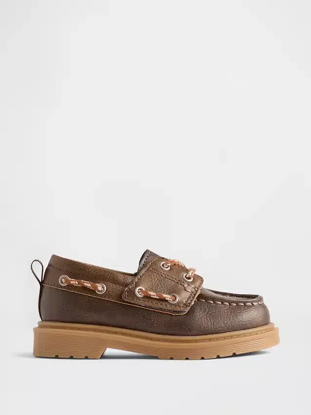 Scarpe da barca in pelle vegana per bambini piccoli