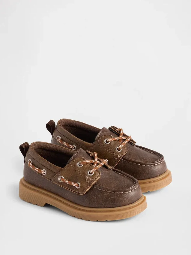 Scarpe da barca in pelle vegana per bambini piccoli