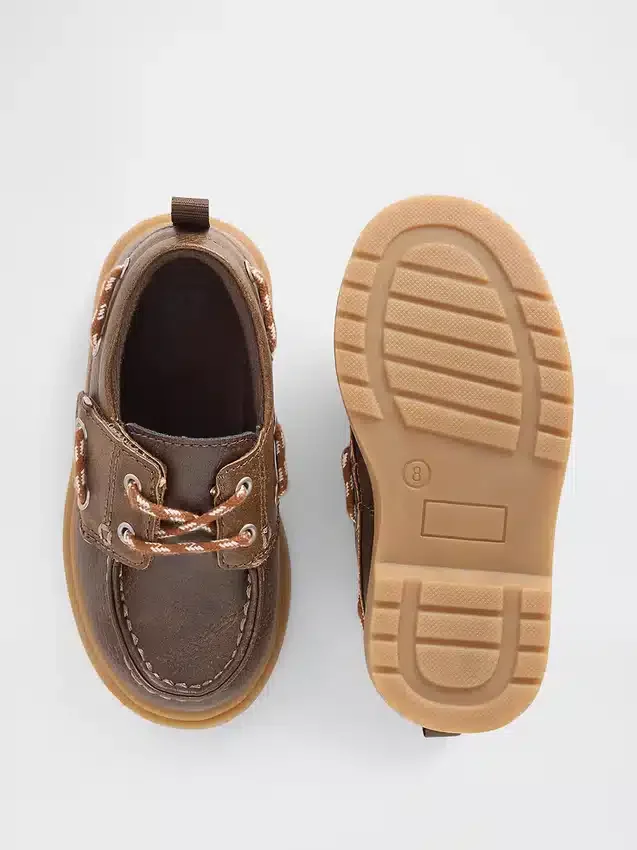 Scarpe da barca in pelle vegana per bambini piccoli