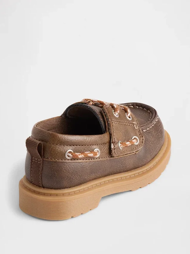 Scarpe da barca in pelle vegana per bambini piccoli