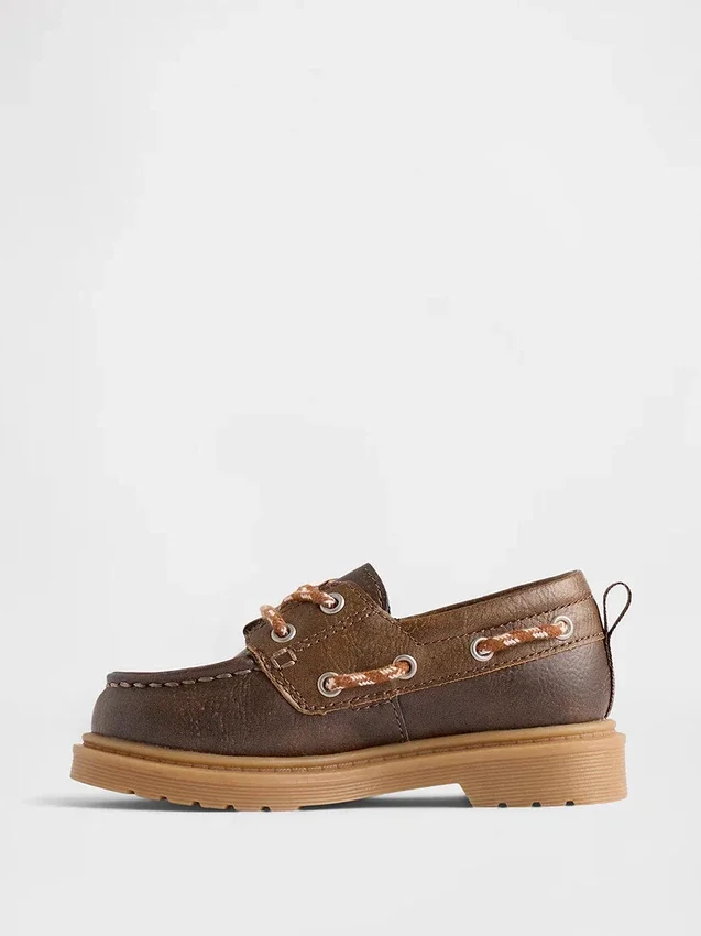 Scarpe da barca in pelle vegana per bambini piccoli