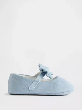 Scarpe Mary Jane in denim con fiocco per neonati