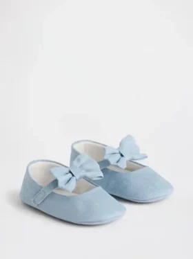 Scarpe Mary Jane in denim con fiocco per neonati
