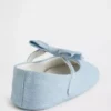 Scarpe Mary Jane in denim con fiocco per neonati