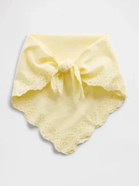 Sciarpa bandana in cotone al 100% con ricami a occhielli