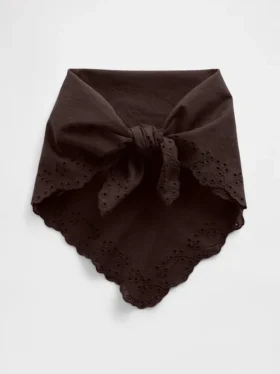 Sciarpa bandana in cotone al 100% con ricami a occhielli