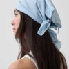 Sciarpa bandana in cotone al 100% con ricami a occhielli