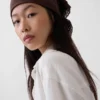 Sciarpa bandana in cotone al 100% con ricami a occhielli