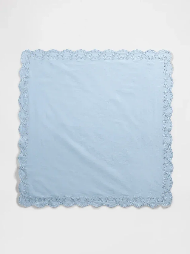 Sciarpa bandana in cotone al 100% con ricami a occhielli