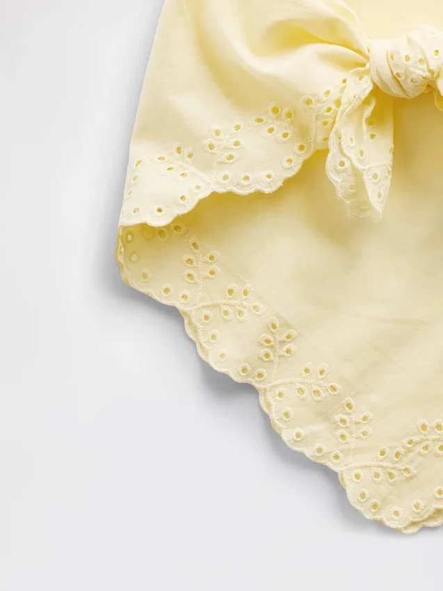 Sciarpa bandana in cotone al 100% con ricami a occhielli