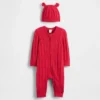 Set completo per neonato con tutina a trecce