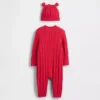 Set completo per neonato con tutina a trecce