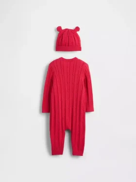 Set completo per neonato con tutina a trecce