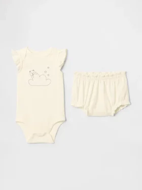 Set con body e pantaloncini per neonati con orsetto Supima®