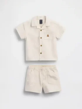 Set con camicia da neonato con taschino
