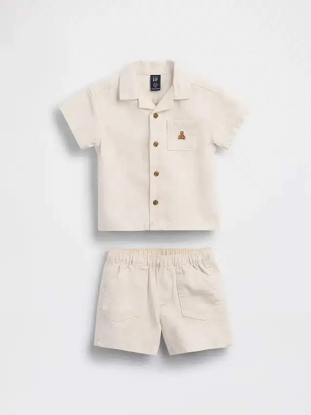 Set con camicia da neonato con taschino