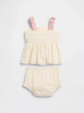 Set con canotta ricamata per neonati