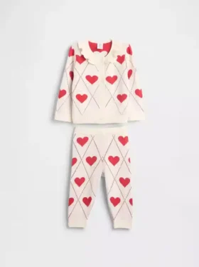 Set con cardigan per neonati con colletto a volant