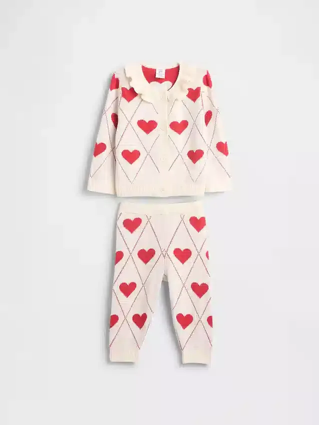 Set con cardigan per neonati con colletto a volant