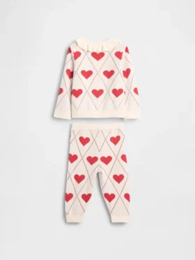 Set con cardigan per neonati con colletto a volant