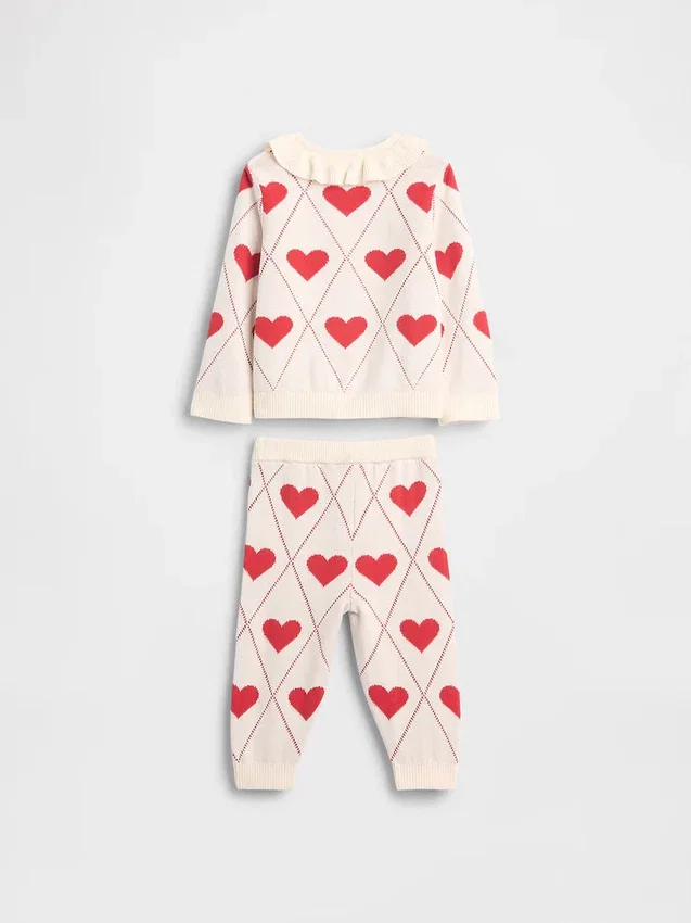 Set con cardigan per neonati con colletto a volant