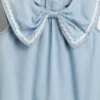 Set con fiocco in denim per neonato & bebè
