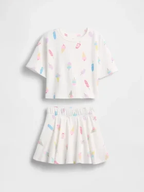 Set con gonnellina-pantaloncino per neonato & bebè