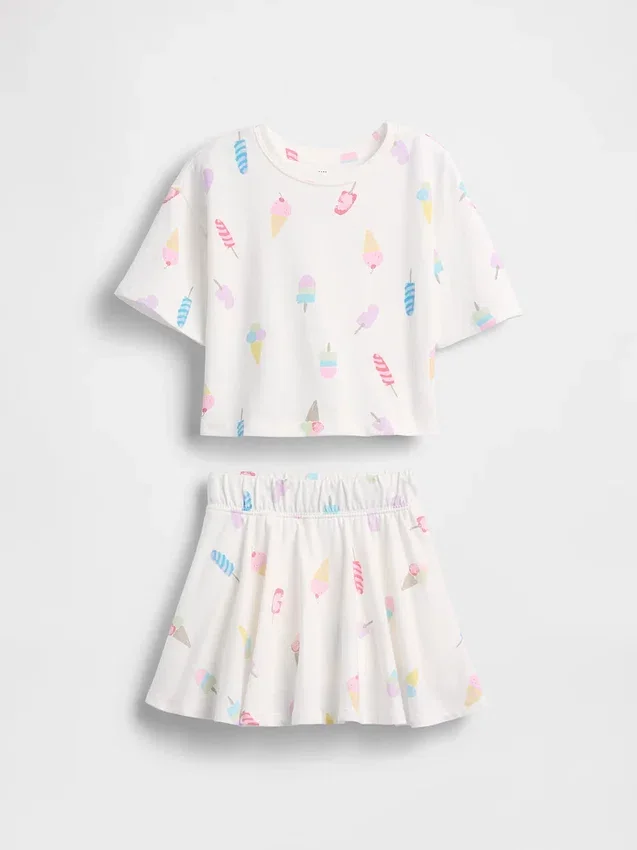 Set con gonnellina-pantaloncino per neonato & bebè