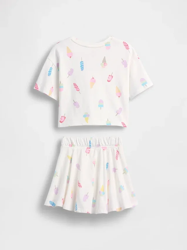 Set con gonnellina-pantaloncino per neonato & bebè