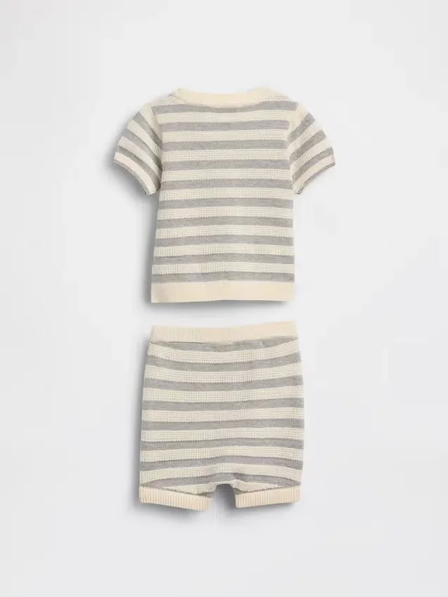 Set con maglione a righe per neonati