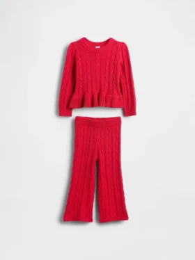 Set con maglione a trecce per neonato & bebè