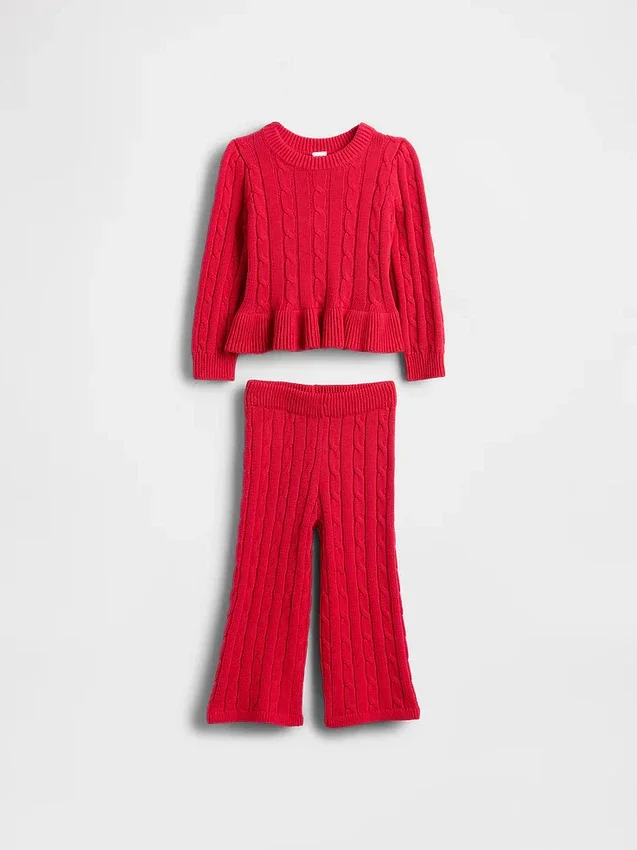 Set con maglione a trecce per neonato & bebè