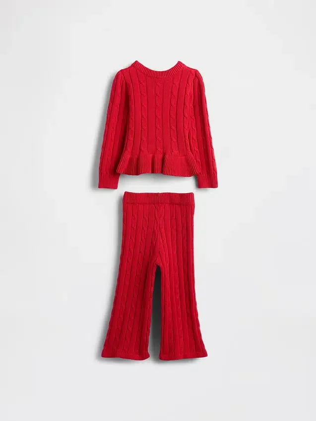 Set con maglione a trecce per neonato & bebè