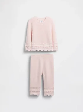 Set con maglione smerlato per neonati