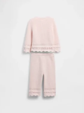 Set con maglione smerlato per neonati