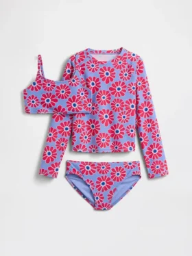 Set da bagno a tre pezzi con rash guard per bambini