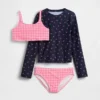 Set da bagno a tre pezzi con rash guard per bambini