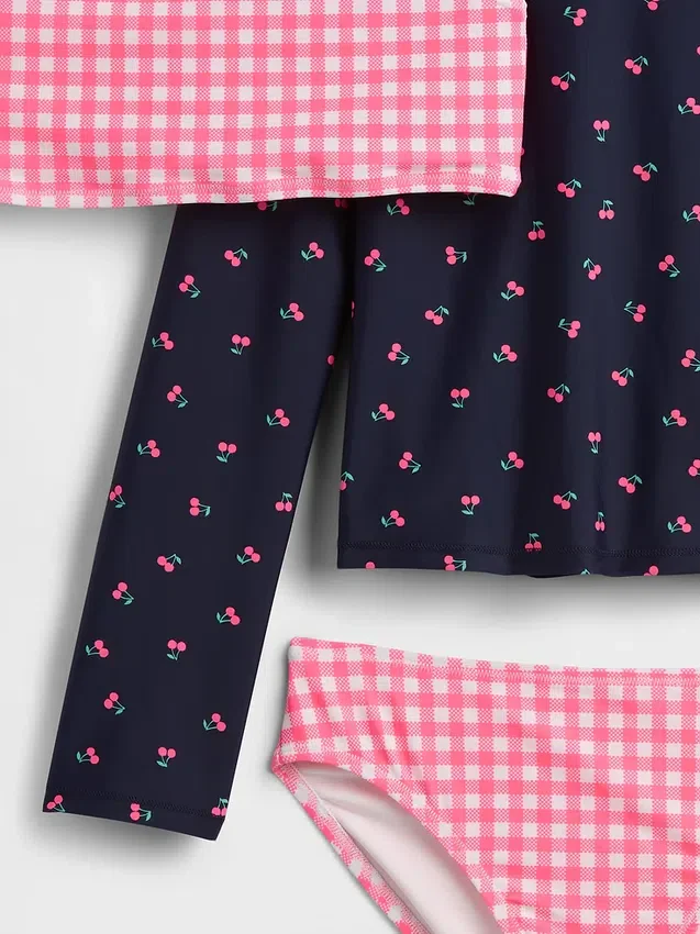 Set da bagno a tre pezzi con rash guard per bambini