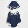 Set da bagno con maglia protettiva in stile marinaretto per neonati