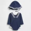 Set da bagno con maglia protettiva in stile marinaretto per neonati