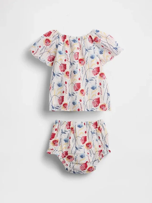 Set da neonato a motivi floreali