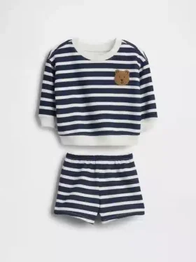 Set da neonato Vintagesoft a righe con orsetti
