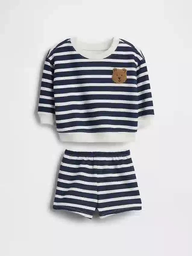 Set da neonato Vintagesoft a righe con orsetti