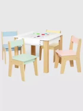 Set da tavolo e 4 sedie per bambini piccoli