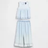 Set di abbigliamento in denim con occhielli per neonato & bebè