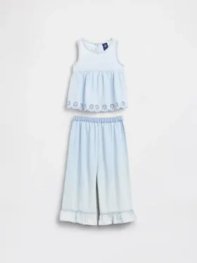 Set di abbigliamento in denim con occhielli per neonato & bebè
