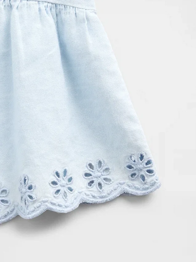 Set di abbigliamento in denim con occhielli per neonato & bebè