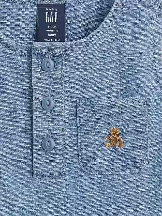 Set di abbigliamento in denim con taschine per neonati