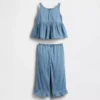 Set di abbigliamento in denim con volant per neonato & bebè